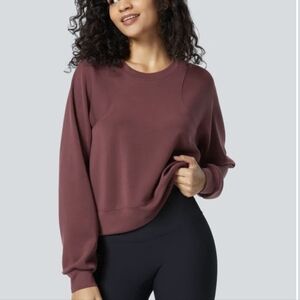 NWOT Halara Round Neck Raglan Casual Sweater Oxblood M